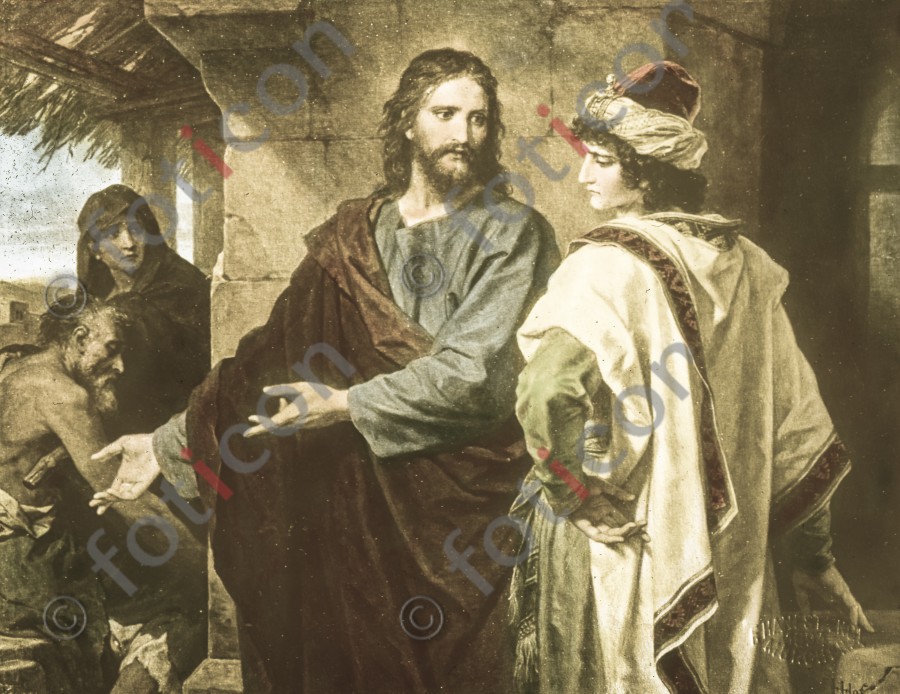 Jesus und der reiche Jüngling | Jesus and the rich youth - Foto simon-134-073.jpg | foticon.de - Bilddatenbank für Motive aus Geschichte und Kultur